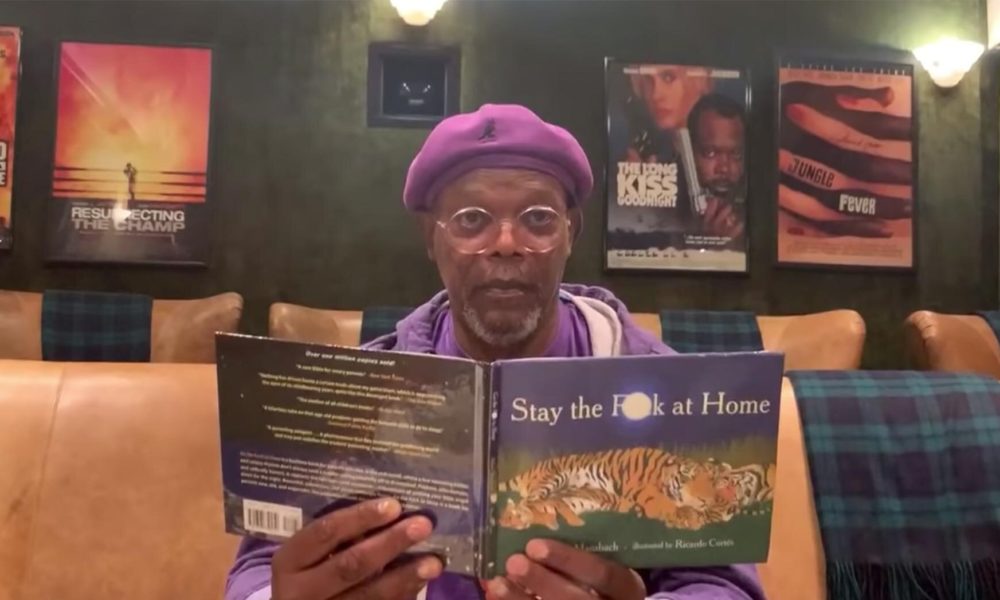 Samuel L. Jackson reads Stay the F**k at Home coronavirus book on Jimmy Kimmel