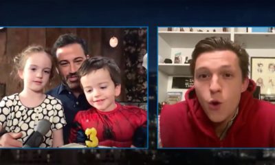 Tom Holland surprises Jimmy Kimmel’s Spider-Man-loving son on birthday