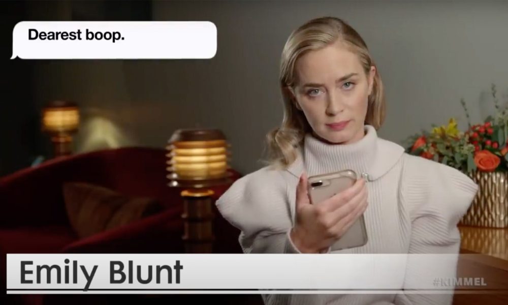 Emily Blunt, Renée Zellweger, more celebs read Kimmel funny texts from their moms – Entertainment Weekly